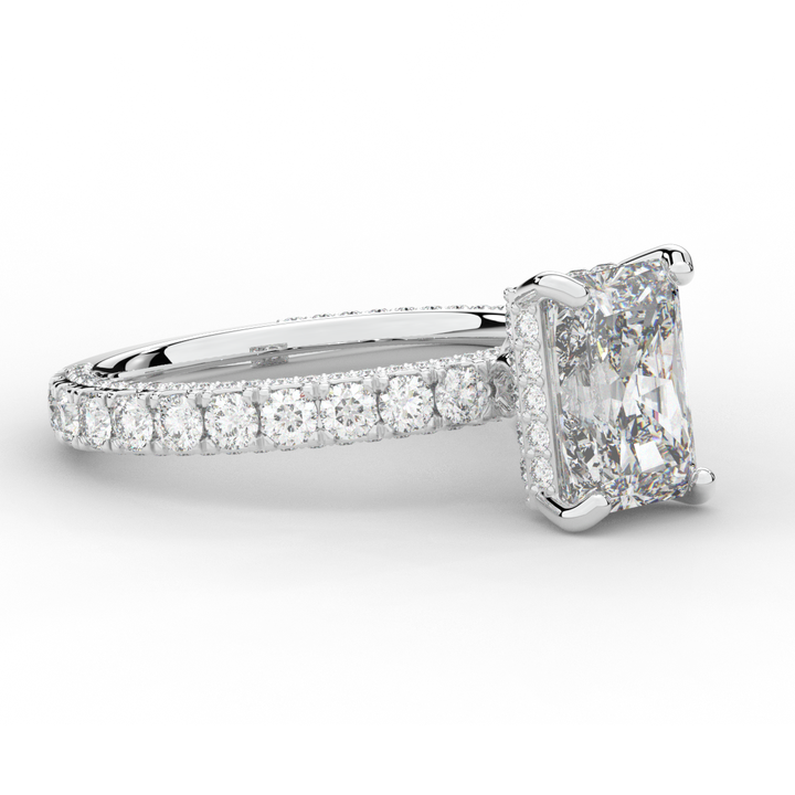 3.00CT.TW RADIANT LAB DIAMOND ENGAGEMENT RING - Nazarelle