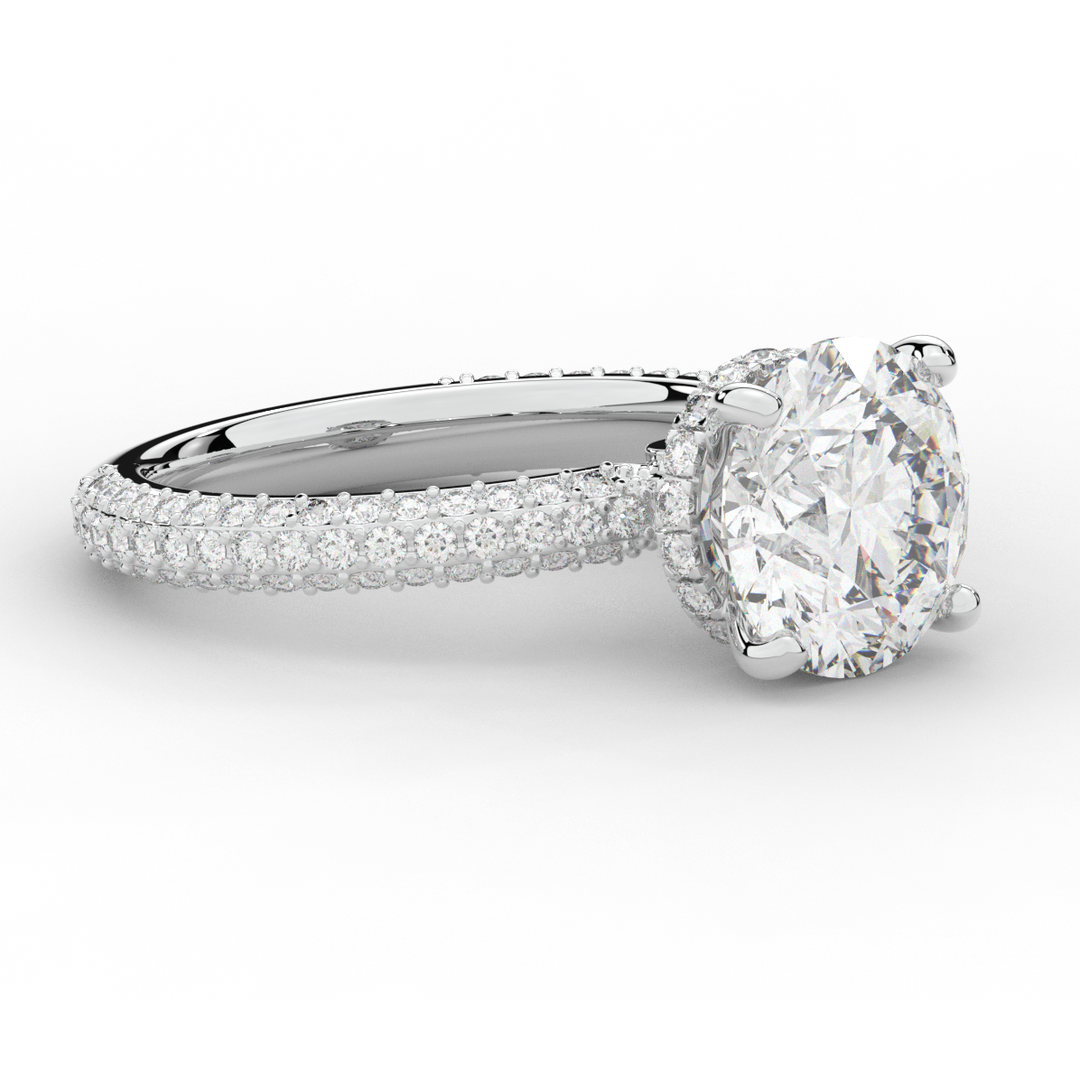 3.60CT.TW ROUND LAB DIAMOND SOLITAIRE ENGAGEMENT RING - Nazarelle