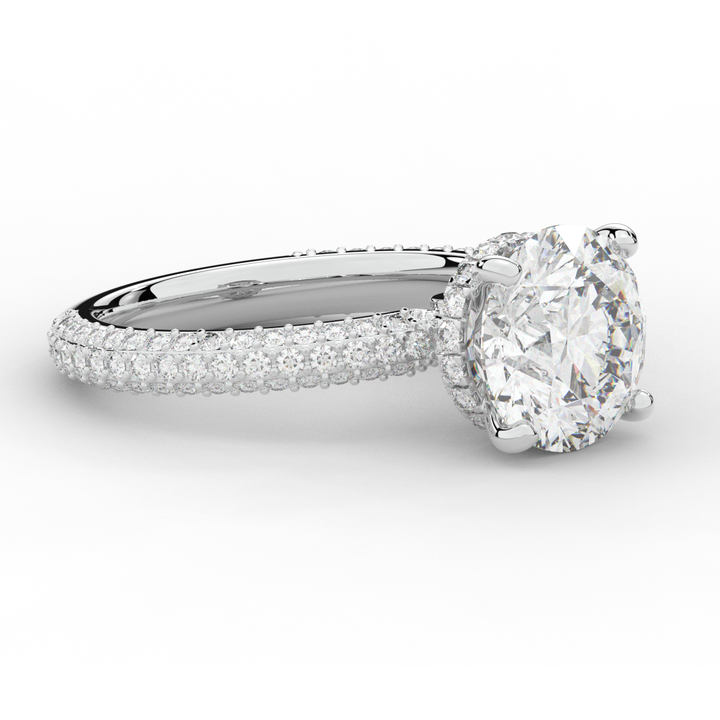 3.60CT.TW ROUND LAB DIAMOND SOLITAIRE ENGAGEMENT RING - Nazarelle