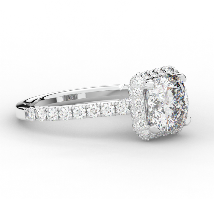 2.75CT.TW CUSHION LAB DIAMOND HALO ENGAGEMENT RING - Nazarelle