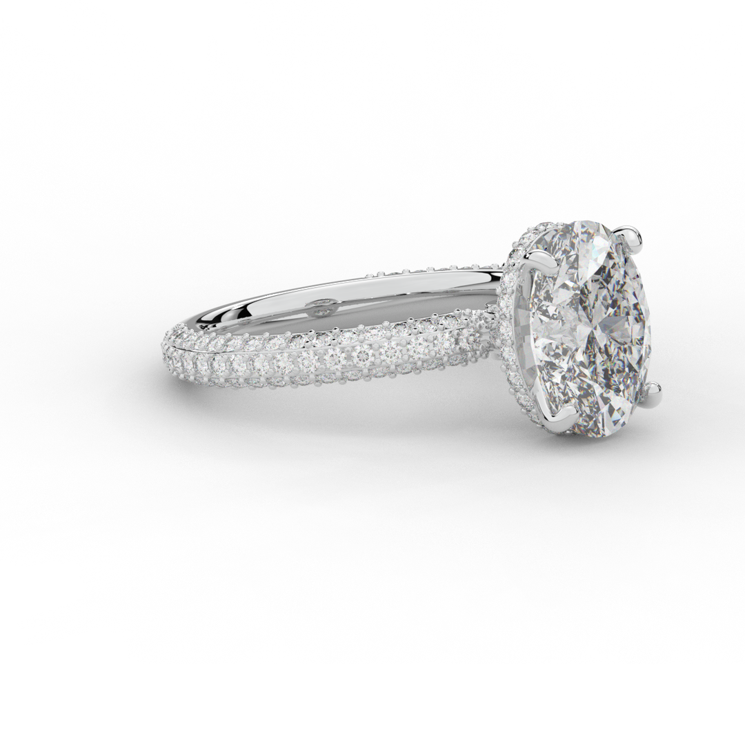 3.60CT.TW OVAL LAB DIAMOND SOLITAIRE ENGAGEMENT RING - Nazarelle