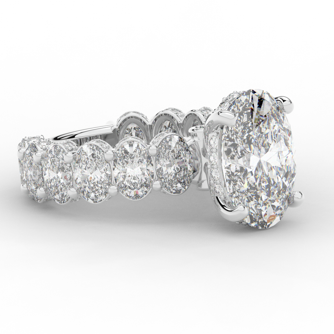 10.90CT.TW OVAL LAB DIAMOND SOLITAIRE ENGAGEMENT RING - Nazarelle