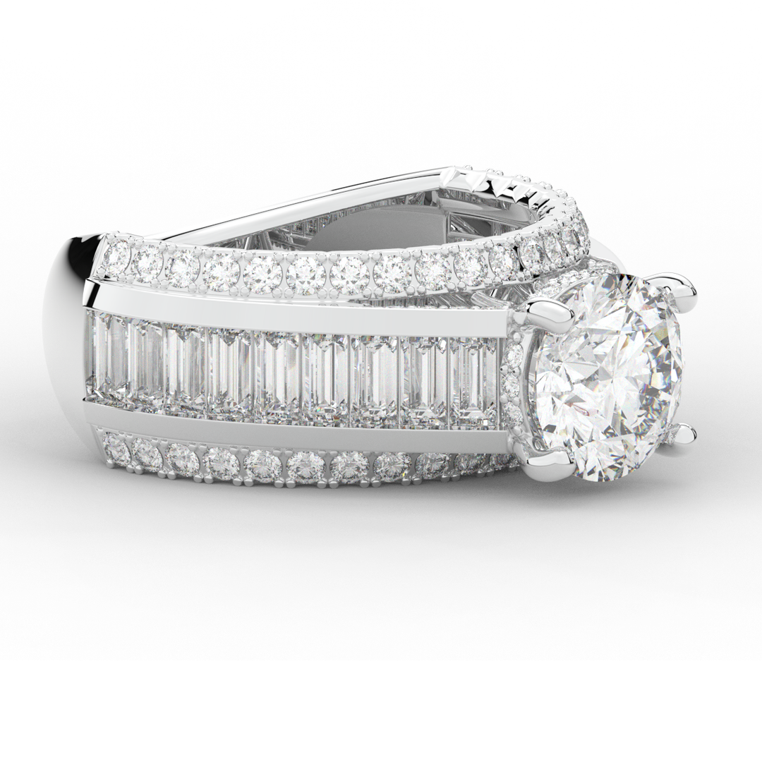 3.15CT.TW ROUND LAB DIAMOND ENGAGEMENT RING - Nazarelle