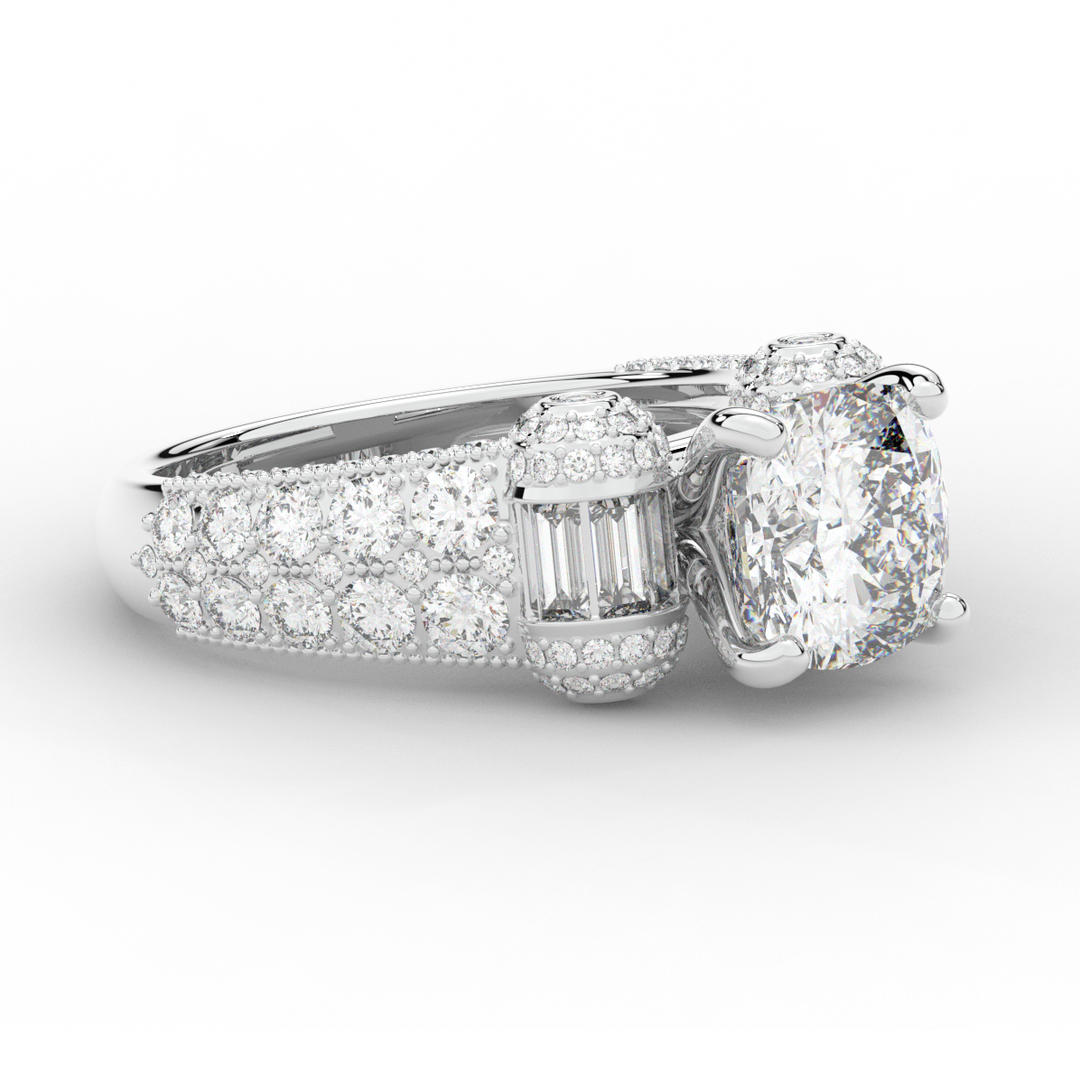 4.75CT.TW CUSHION LAB DIAMOND ENGAGEMENT RING - Nazarelle