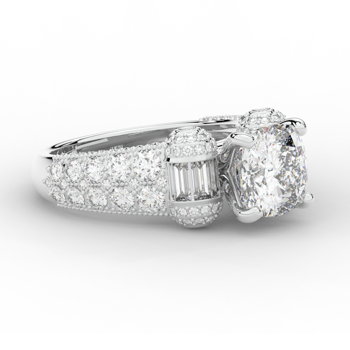 4.75CT.TW CUSHION LAB DIAMOND ENGAGEMENT RING - Nazarelle