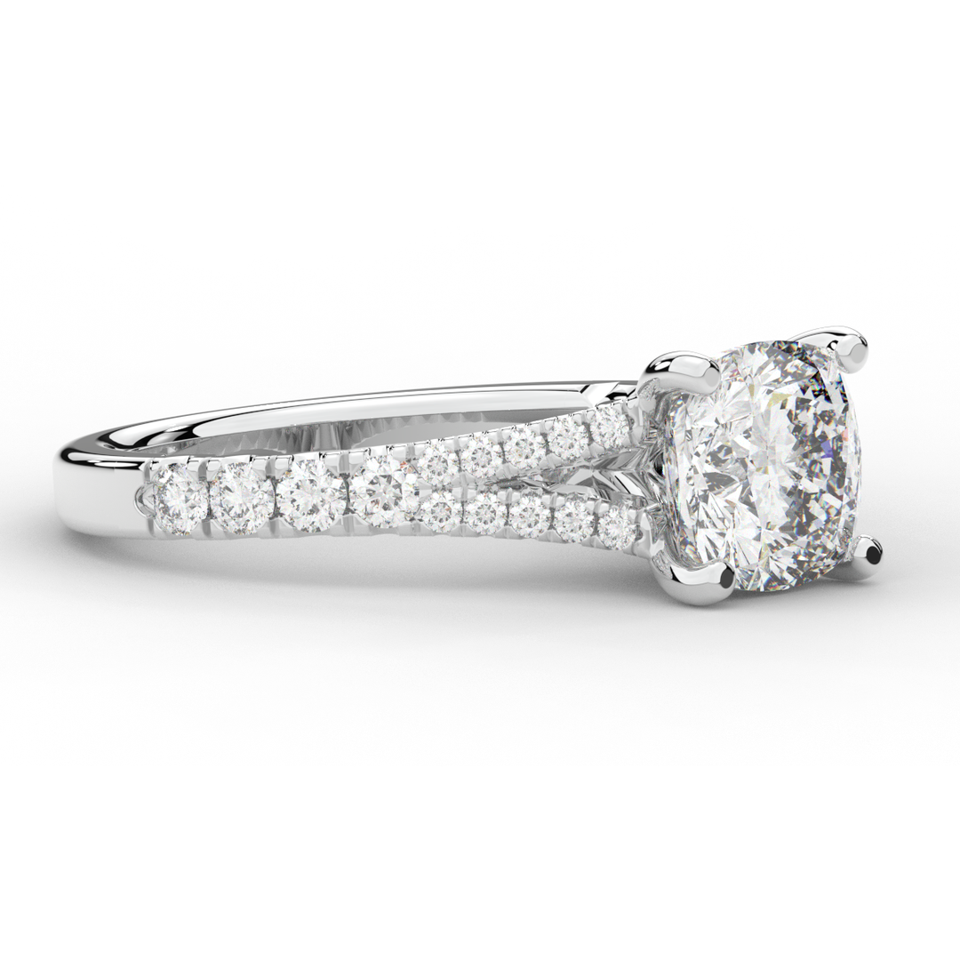2.45CT.TW CUSHION LAB DIAMOND ENGAGEMENT RING - Nazarelle