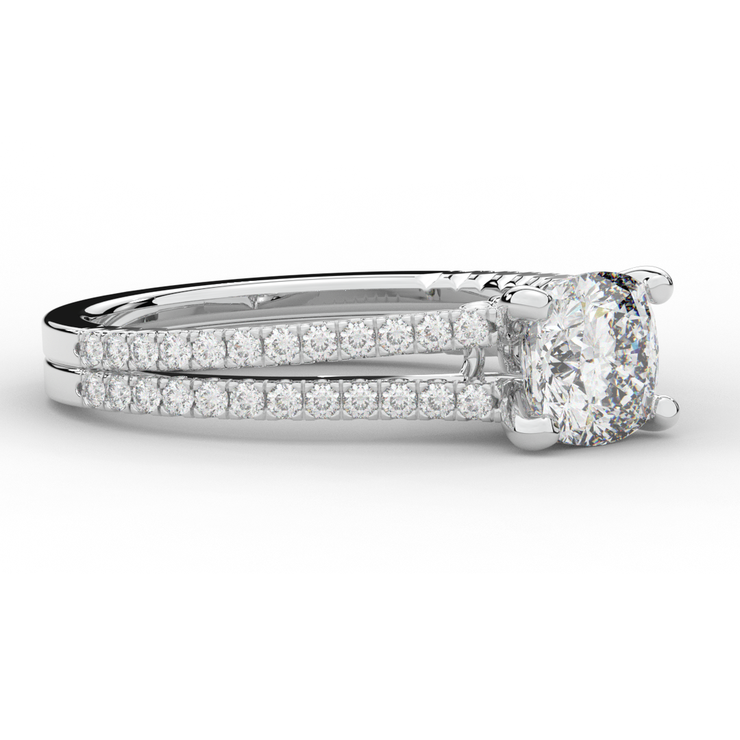 1.90CT.TW CUSHION LAB DIAMOND SOLITAIRE ENGAGEMENT RING - Nazarelle