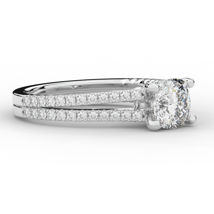 1.90CT.TW CUSHION LAB DIAMOND SOLITAIRE ENGAGEMENT RING - Nazarelle
