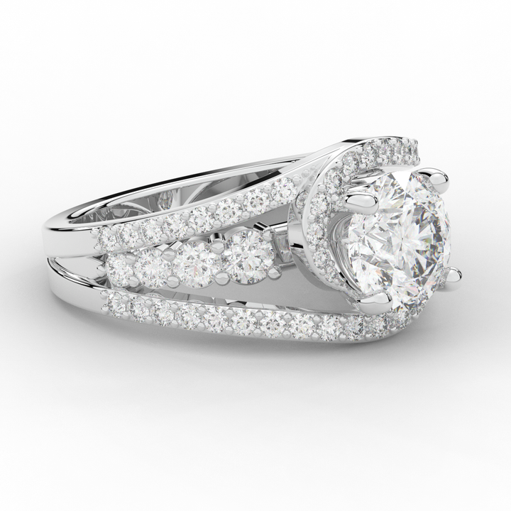 3.30CT.TW ROUND LAB DIAMOND ENGAGEMENT RING - Nazarelle