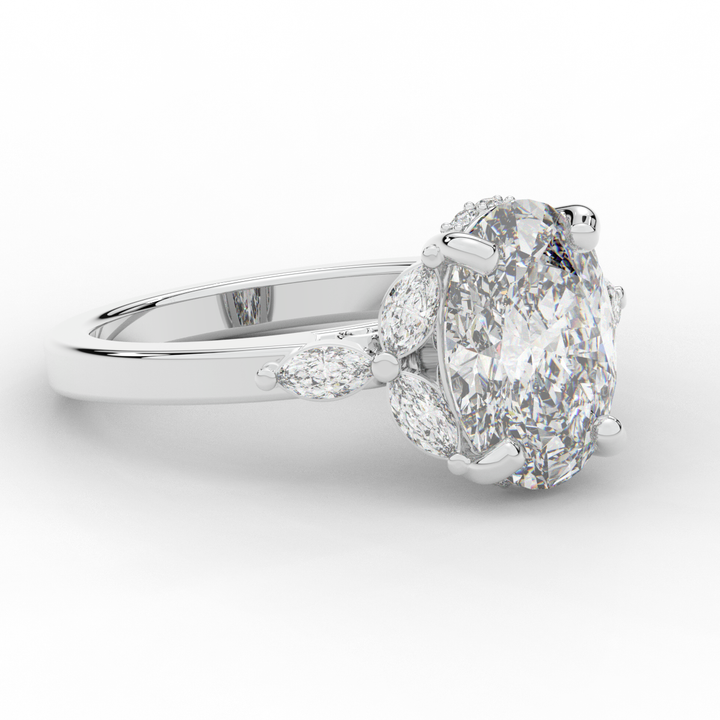 2.85CT.TW OVAL LAB DIAMOND ENGAGEMENT RING - Nazarelle