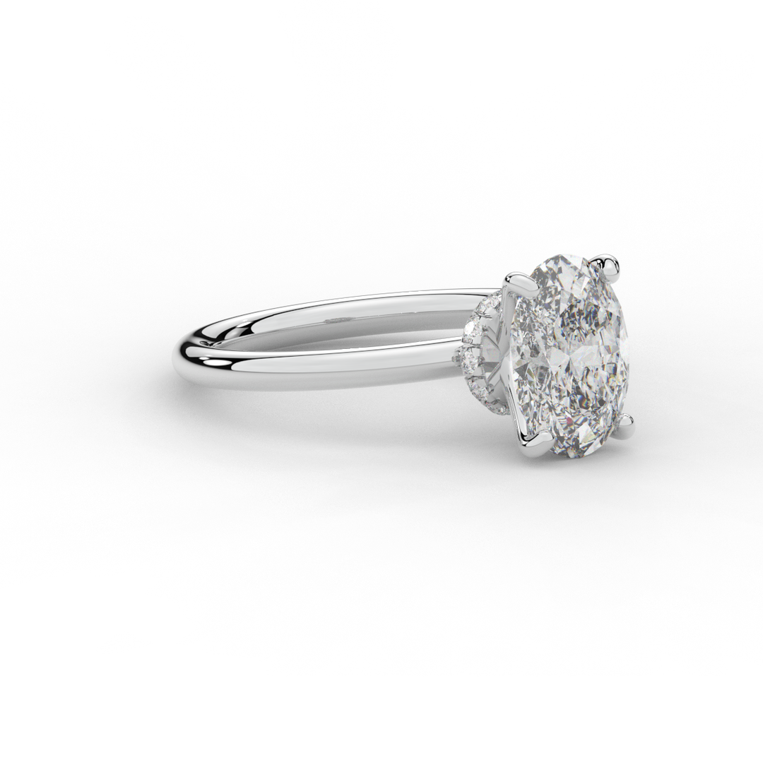 2.05CT.TW OVAL LAB DIAMOND SOLITAIRE ENGAGEMENT RING - Nazarelle
