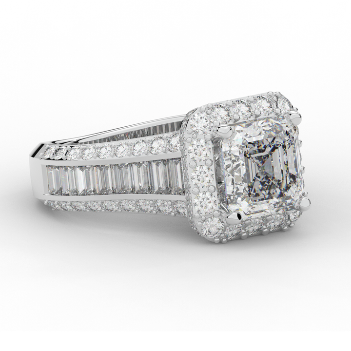 6.10CT.TW ASCHER LAB DIAMOND HALO ENGAGEMENT RING - Nazarelle