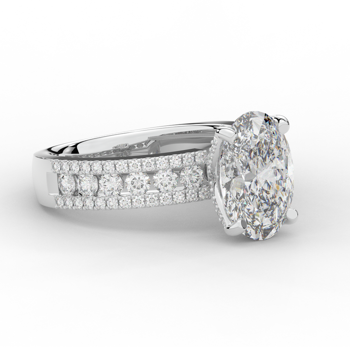 3.95CT.TW OVAL LAB DIAMOND SOLITAIRE ENGAGEMENT RING - Nazarelle