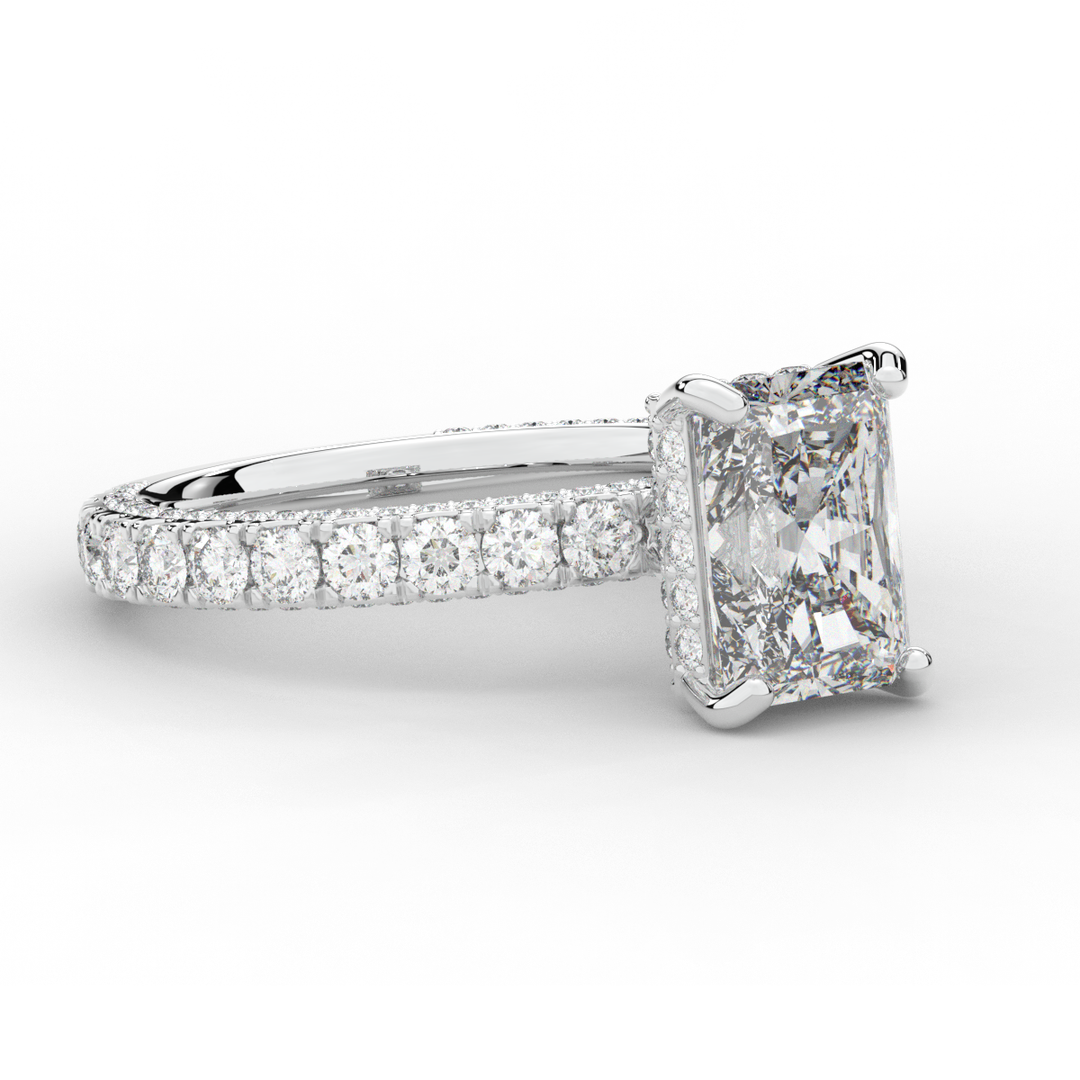 3.00CT.TW RADIANT LAB DIAMOND ENGAGEMENT RING - Nazarelle