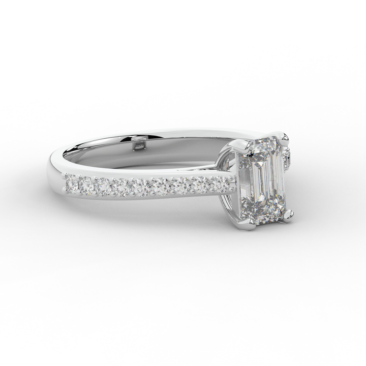 1.25CT.TW EMERALD CUT LAB DIAMOND SOLITAIRE ENGAGEMENT RING - Nazarelle