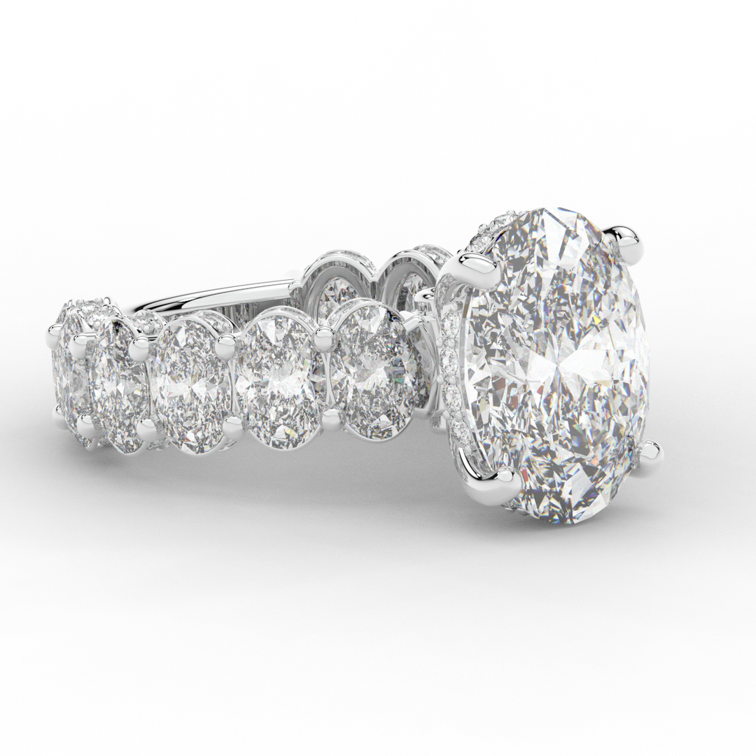 10.90CT.TW OVAL LAB DIAMOND SOLITAIRE ENGAGEMENT RING - Nazarelle