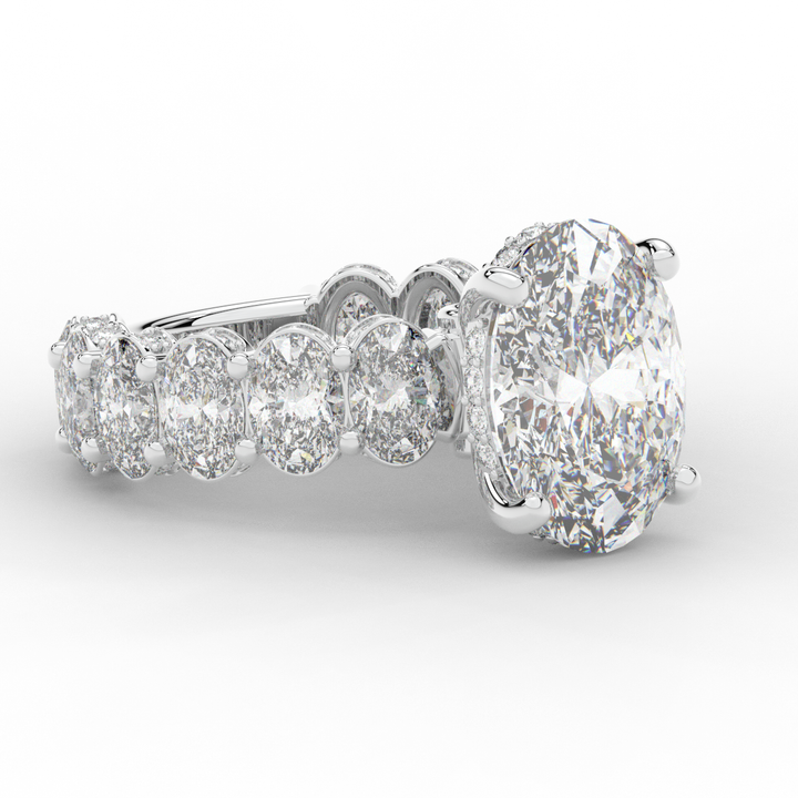 10.90CT.TW OVAL LAB DIAMOND SOLITAIRE ENGAGEMENT RING - Nazarelle