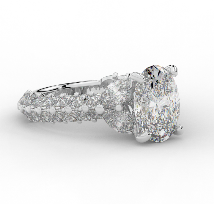 5.25CT.TW OVAL LAB DIAMOND HALO ENGAGEMENT RING - Nazarelle