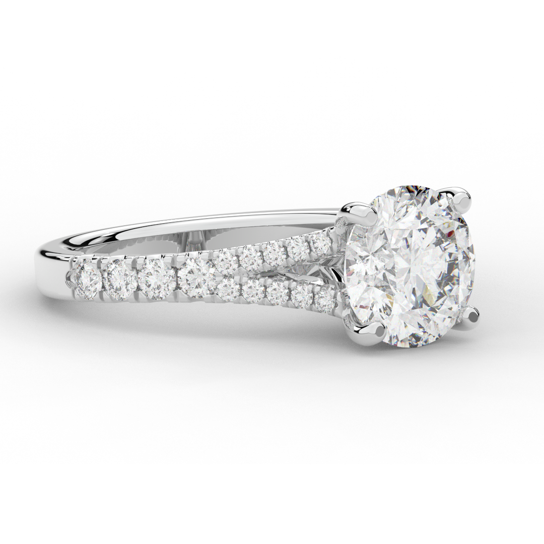 2.45CT.TW ROUND LAB DIAMOND ENGAGEMENT RING - Nazarelle
