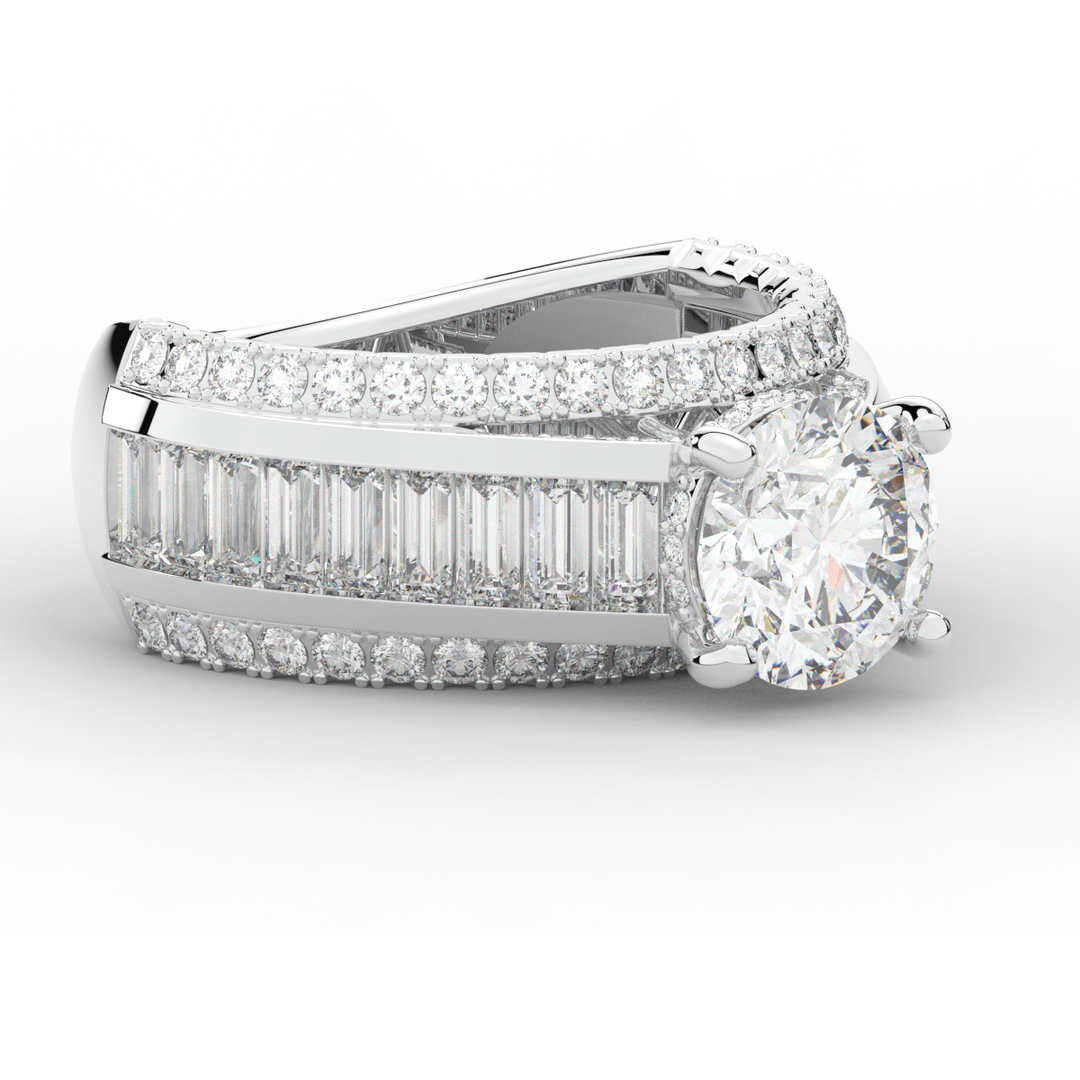 3.15CT.TW ROUND LAB DIAMOND ENGAGEMENT RING - Nazarelle