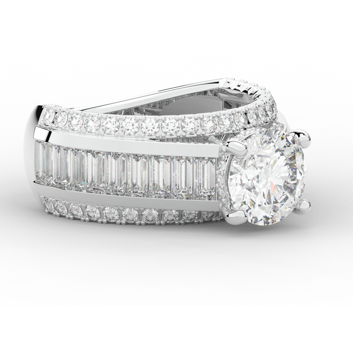 3.15CT.TW ROUND LAB DIAMOND ENGAGEMENT RING - Nazarelle