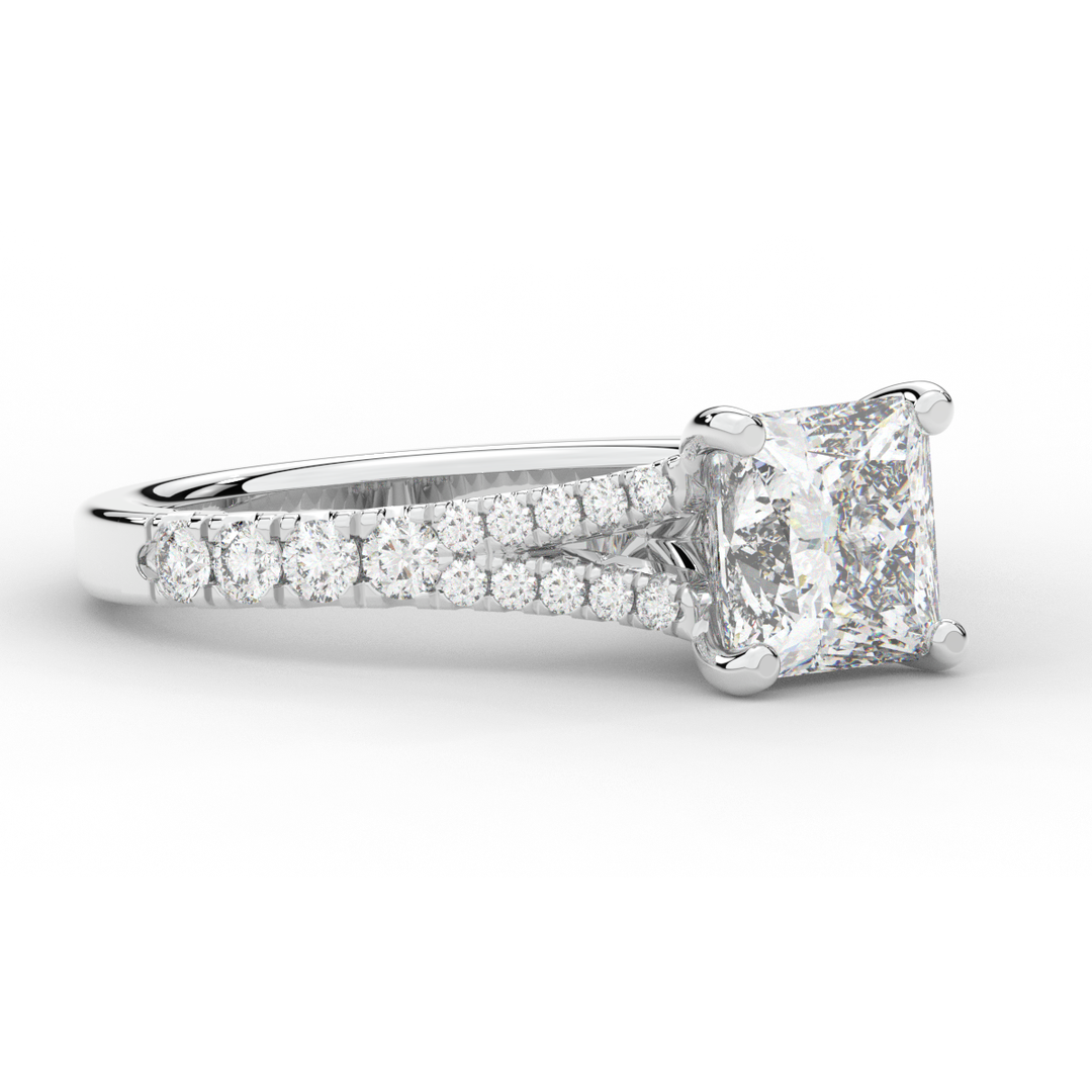 2.45CT.TW PRINCESS LAB DIAMOND ENGAGEMENT RING - Nazarelle