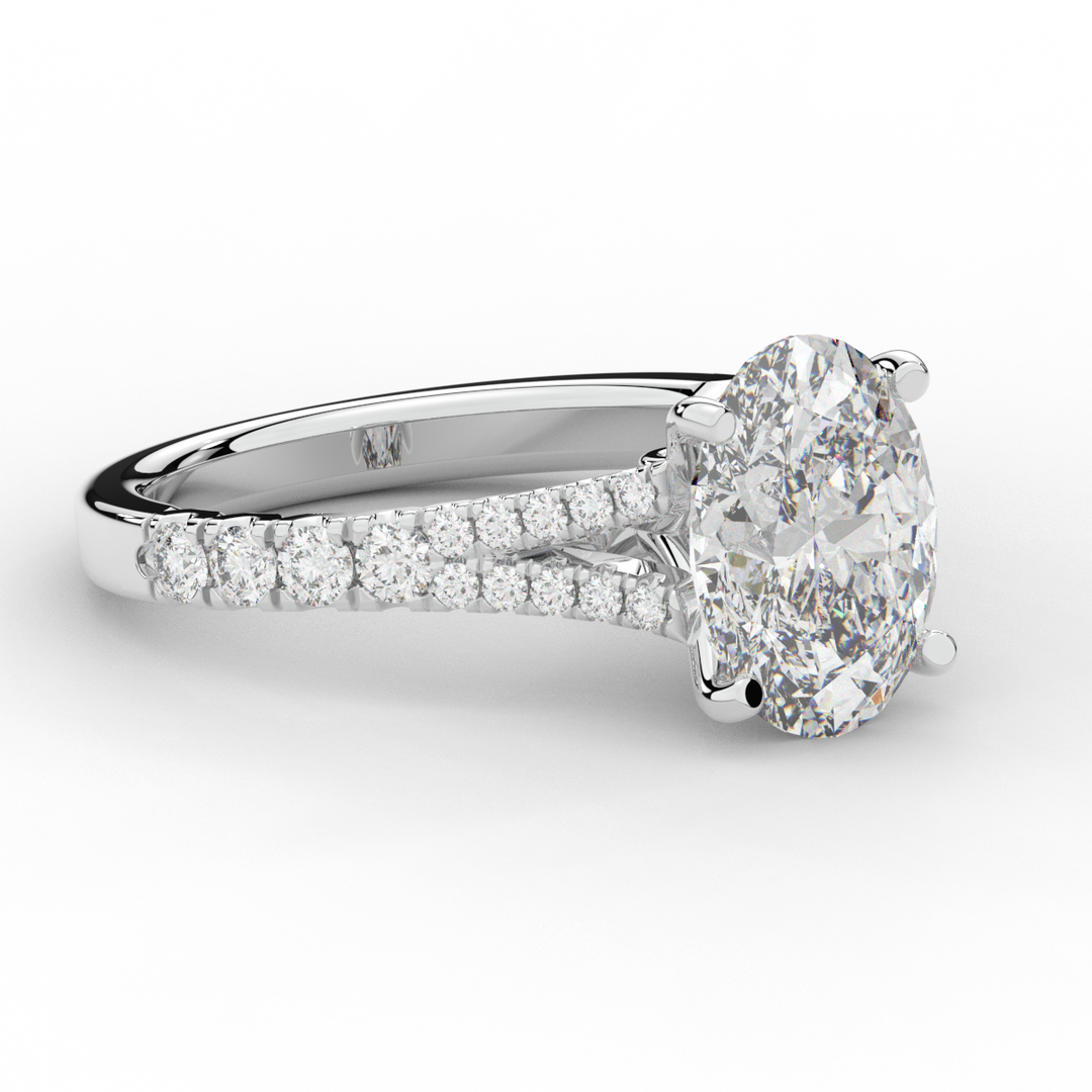 3.45CT.TW OVAL LAB DIAMOND ENGAGEMENT RING - Nazarelle