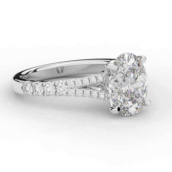 3.45CT.TW OVAL LAB DIAMOND ENGAGEMENT RING - Nazarelle