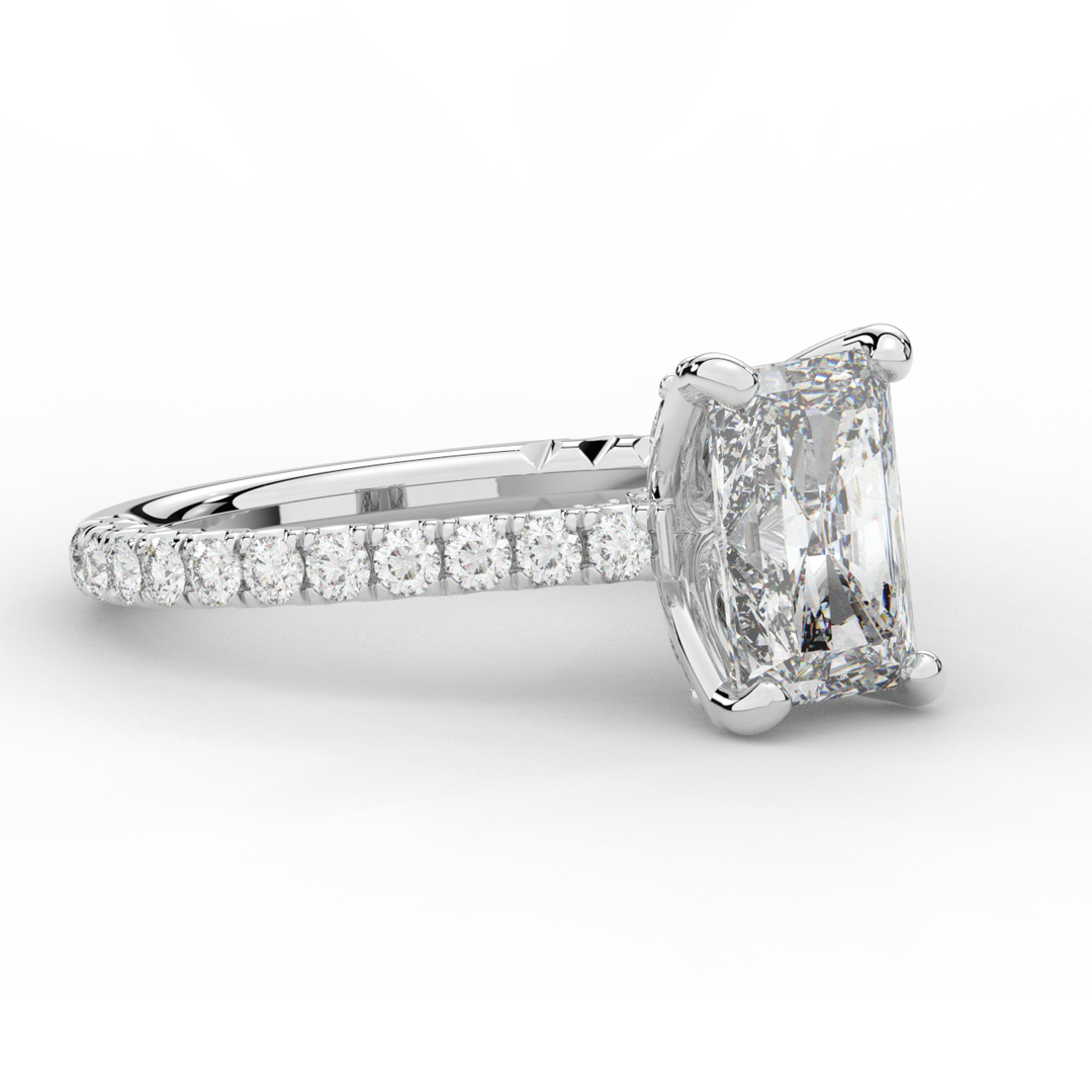 2.70CT.TW RADIANT LAB DIAMOND SOLITAIRE ENGAGEMENT RING - Nazarelle