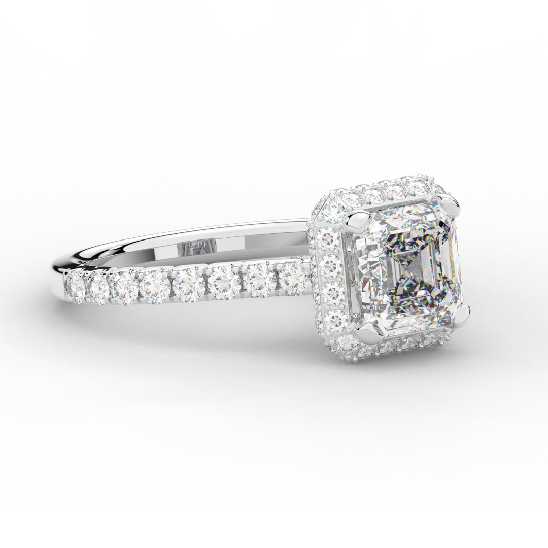 2.75CT.TW ASSCHER LAB DIAMOND HALO ENGAGEMENT RING - Nazarelle