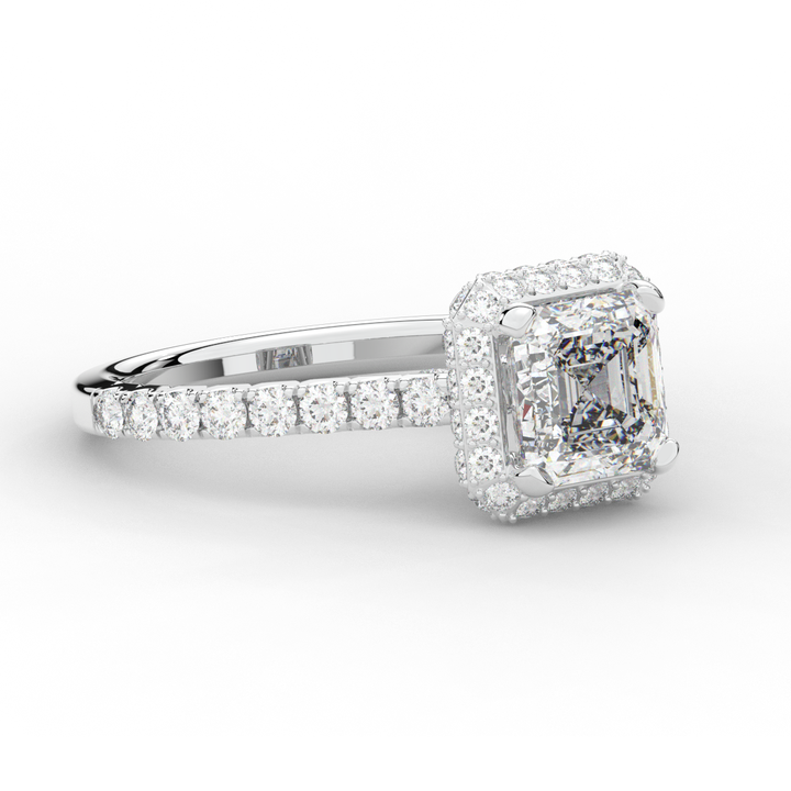 2.75CT.TW ASSCHER LAB DIAMOND HALO ENGAGEMENT RING - Nazarelle