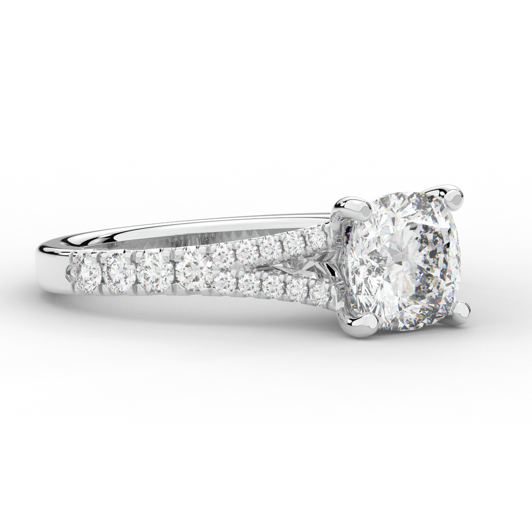 2.45CT.TW CUSHION LAB DIAMOND ENGAGEMENT RING - Nazarelle