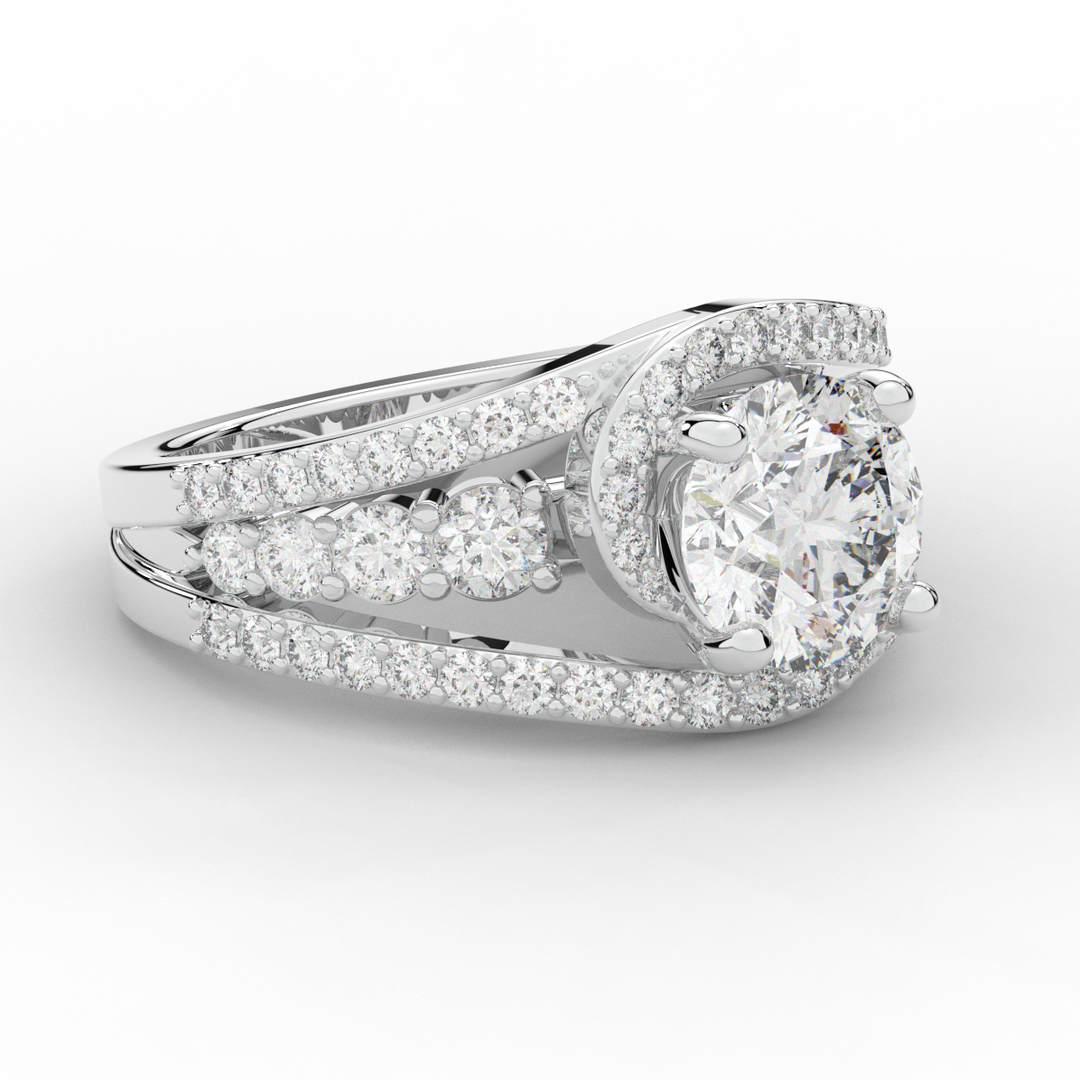 3.30CT.TW ROUND LAB DIAMOND ENGAGEMENT RING - Nazarelle