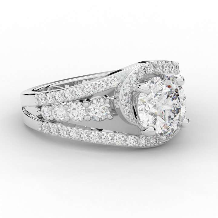3.30CT.TW ROUND LAB DIAMOND ENGAGEMENT RING - Nazarelle