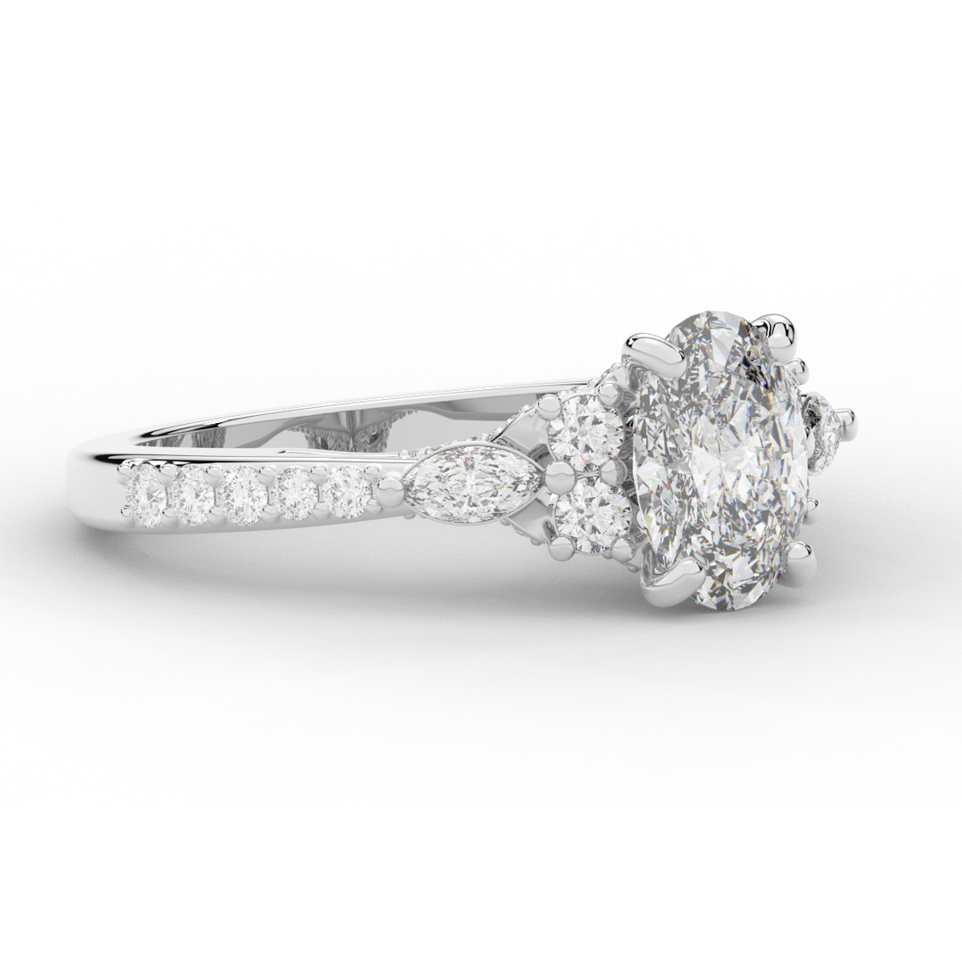 1.35CT.TW OVAL LAB DIAMOND ENGAGEMENT RING - Nazarelle