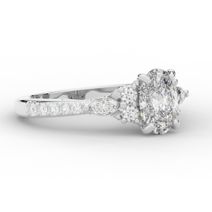 1.35CT.TW OVAL LAB DIAMOND ENGAGEMENT RING - Nazarelle