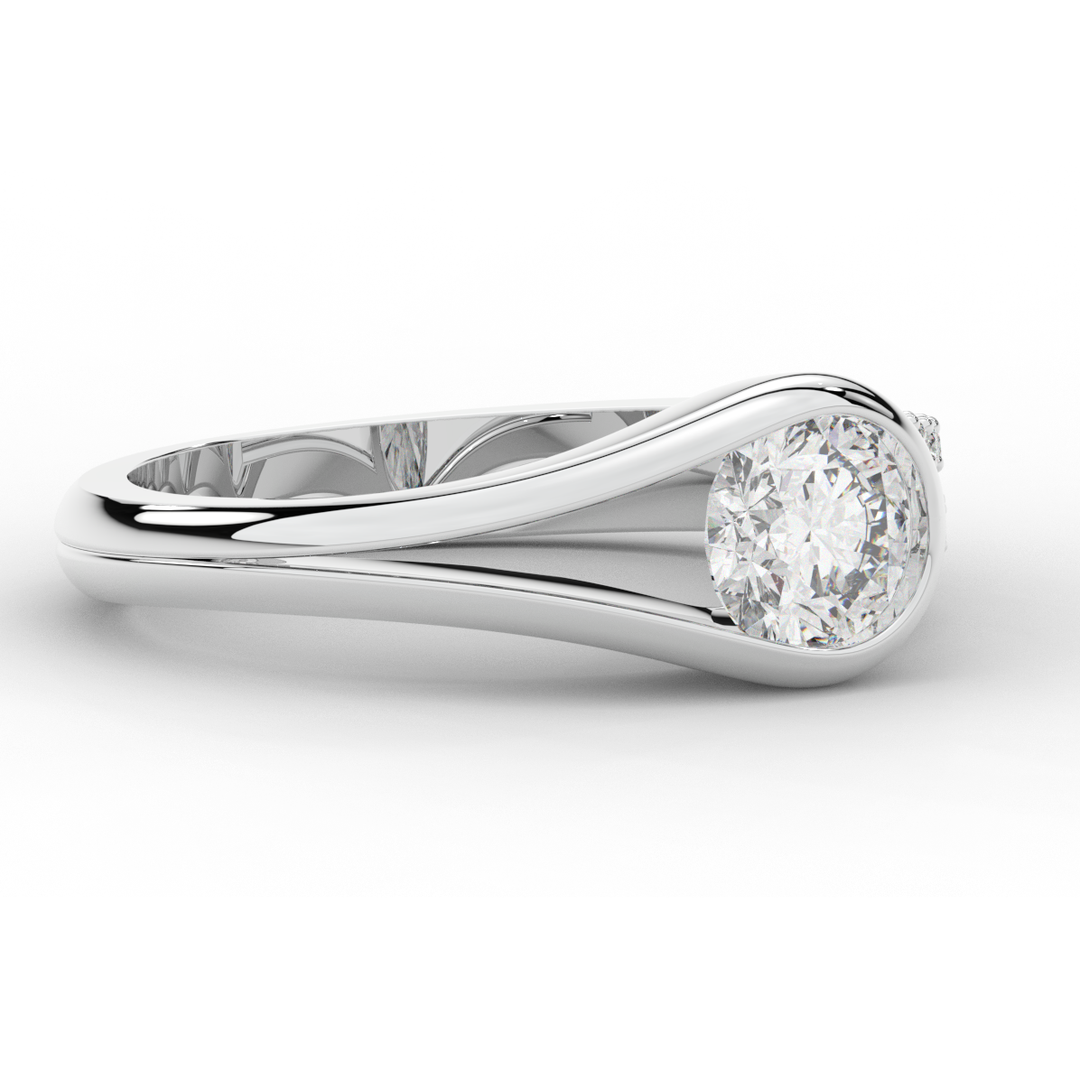 1.10CT.TW ROUND LAB DIAMOND SOLITAIRE ENGAGEMENT RING - Nazarelle