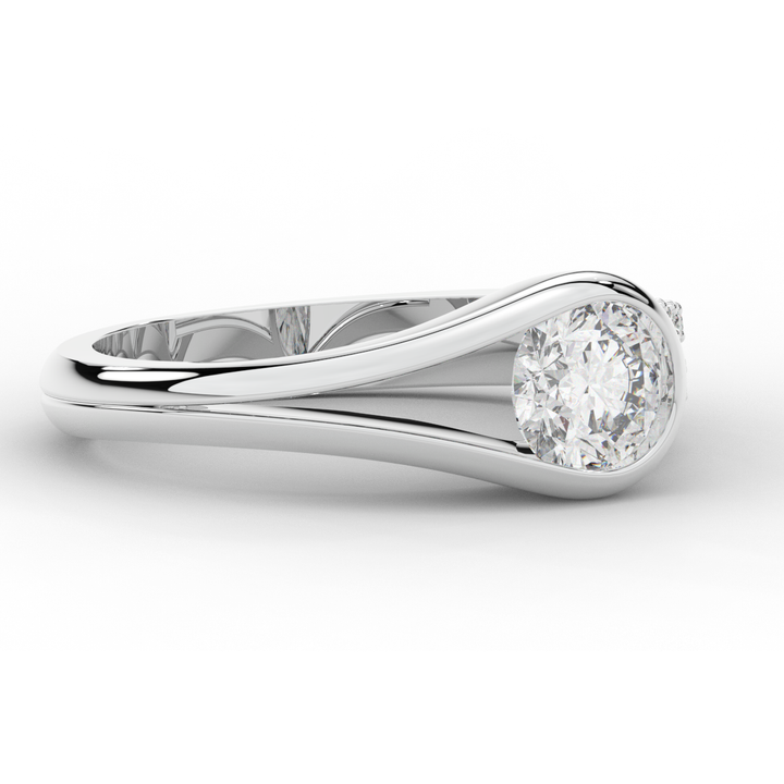1.10CT.TW ROUND LAB DIAMOND SOLITAIRE ENGAGEMENT RING - Nazarelle