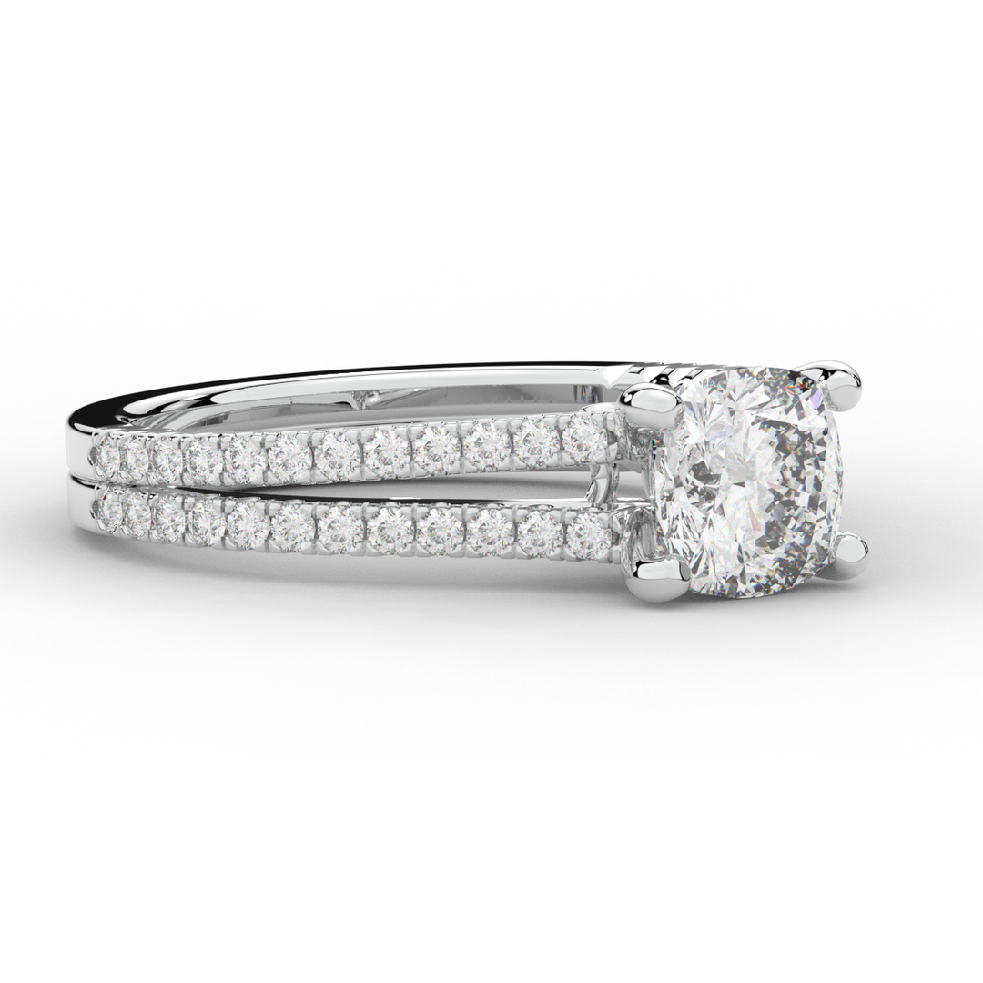 1.90CT.TW CUSHION LAB DIAMOND SOLITAIRE ENGAGEMENT RING - Nazarelle