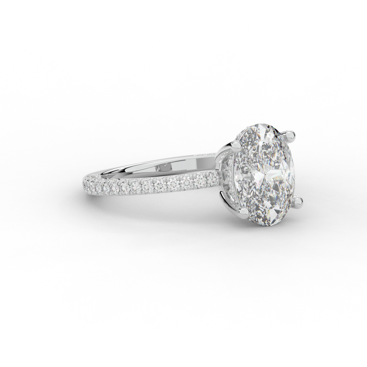 3.15CT.TW OVAL LAB DIAMOND SOLITAIRE ENGAGEMENT RING - Nazarelle