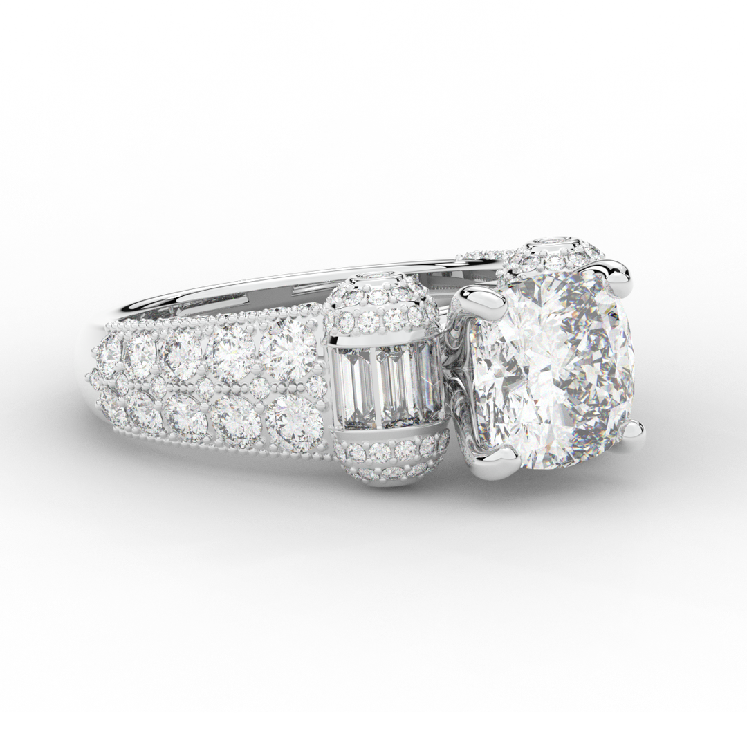 4.75CT.TW CUSHION LAB DIAMOND ENGAGEMENT RING - Nazarelle