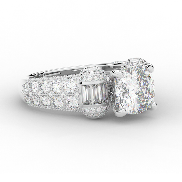 4.75CT.TW CUSHION LAB DIAMOND ENGAGEMENT RING - Nazarelle