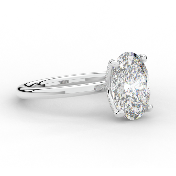 3.10CT.TW OVAL LAB DIAMOND ENGAGEMENT RING - Nazarelle
