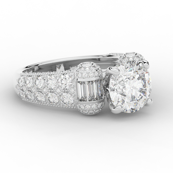 4.75CT.TW ROUND LAB DIAMOND ENGAGEMENT RING - Nazarelle
