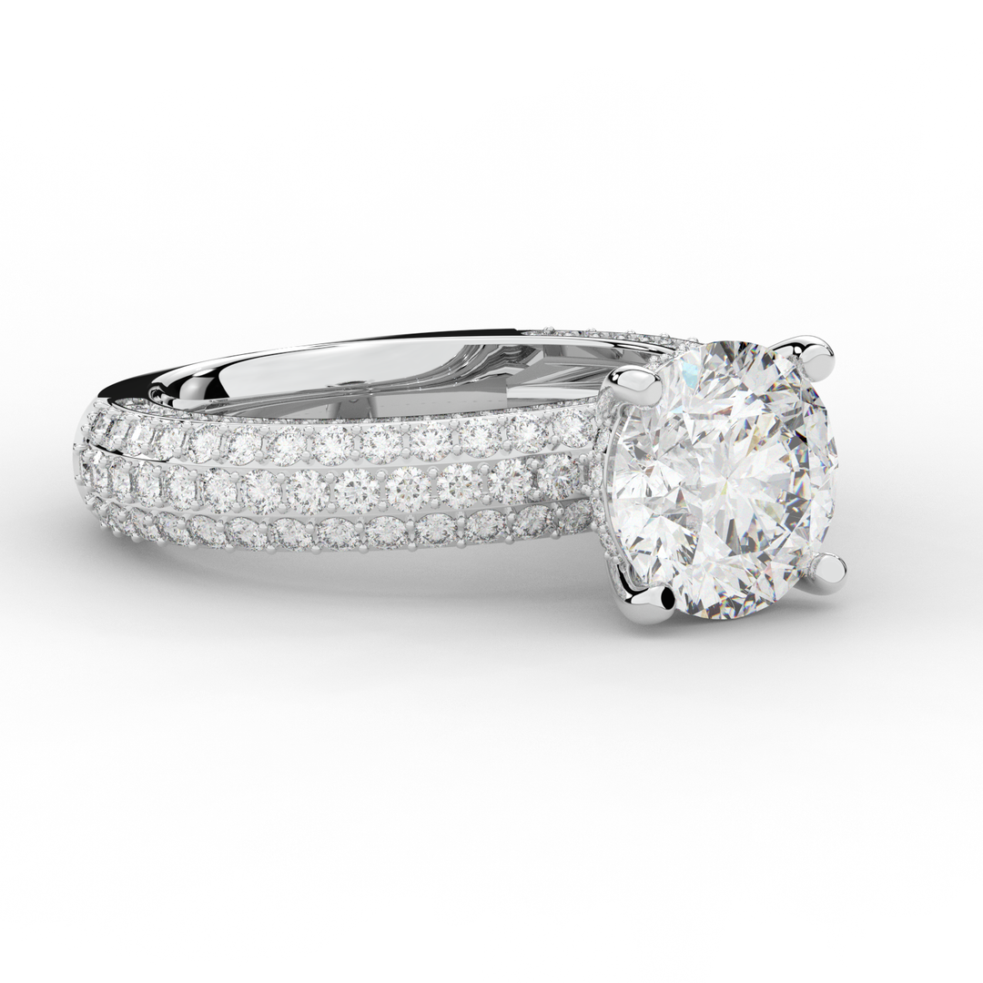 4.80CT.TW ROUND LAB DIAMOND UNDERHALO ENGAGEMENT RING - Nazarelle