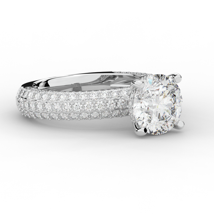4.80CT.TW ROUND LAB DIAMOND UNDERHALO ENGAGEMENT RING - Nazarelle