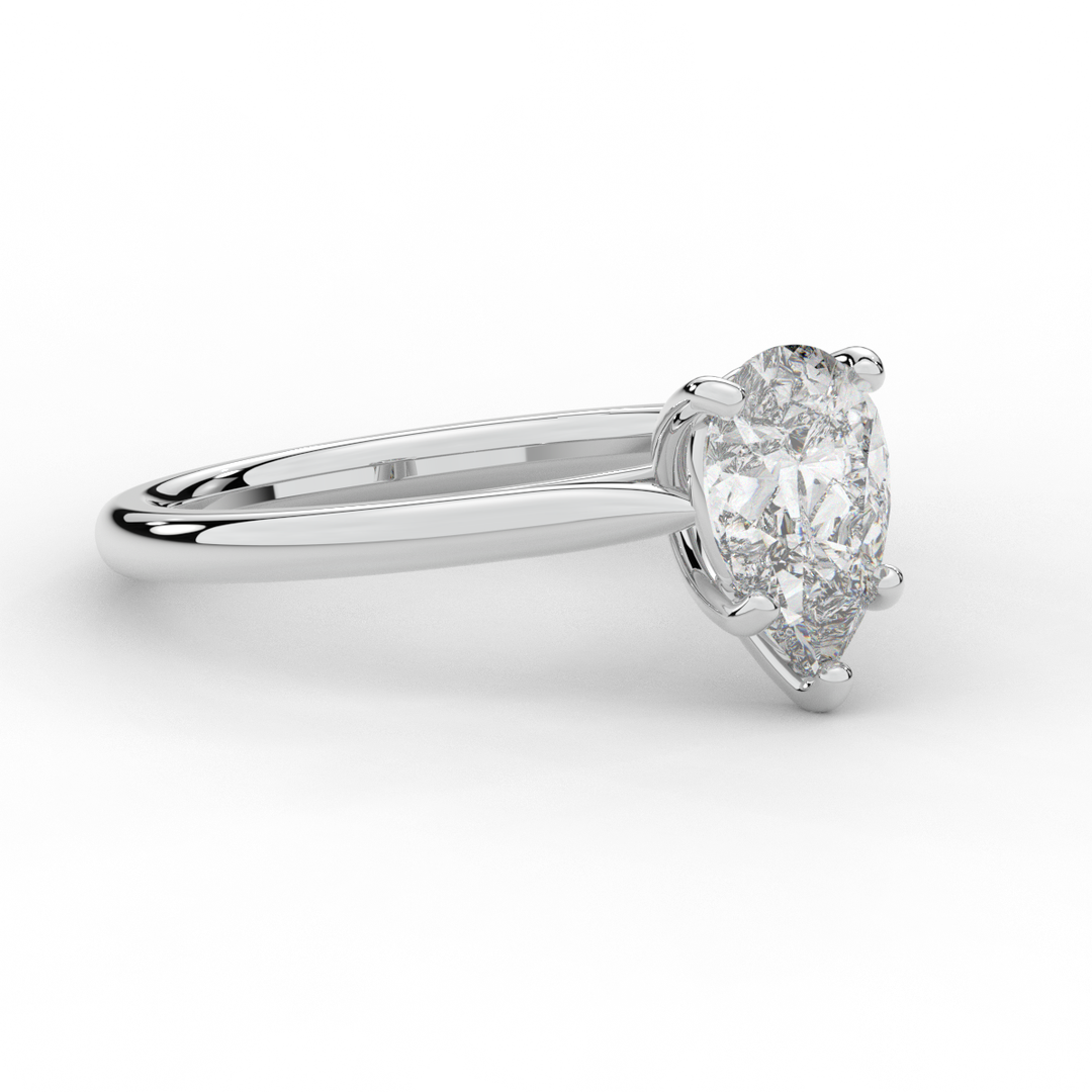 1.00CT PEAR LAB DIAMOND SOLITAIRE ENGAGEMENT RING - Nazarelle