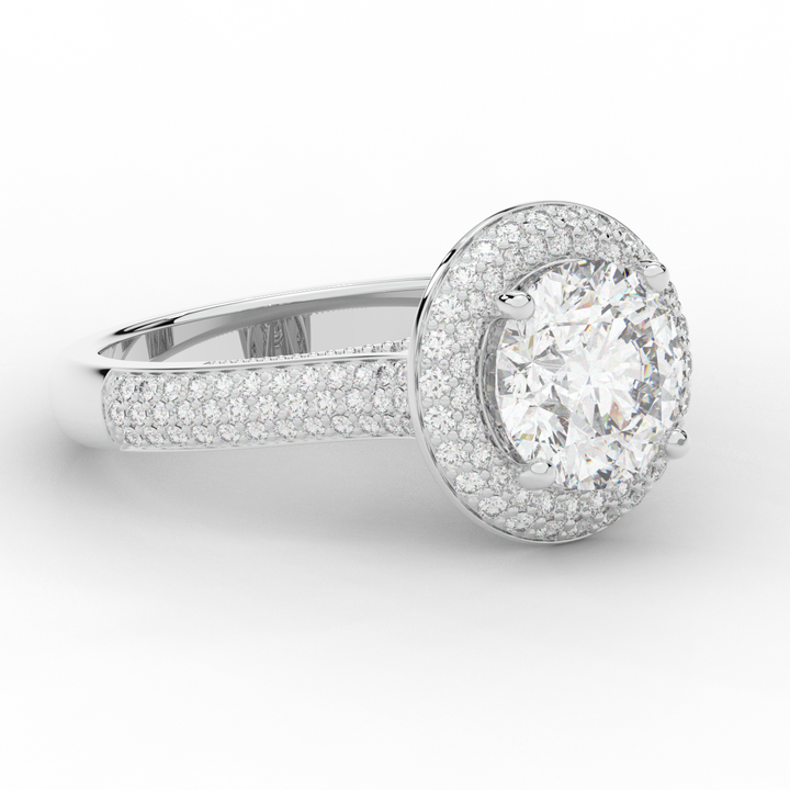 2.45CT.TW ROUND LAB DIAMOND HALO ENGAGEMENT RING - Nazarelle