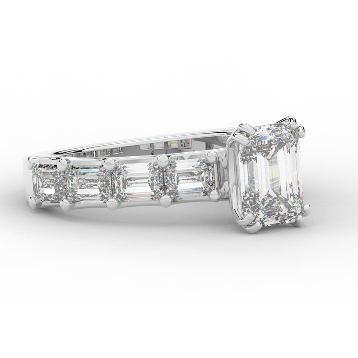 3.75CT.TW EMERALD CUT LAB DIAMOND SOLITAIRE ENGAGEMENT RING