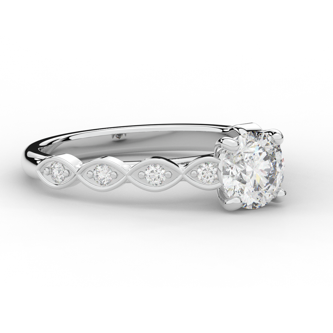 1.15CT.TW ROUND LAB DIAMOND SOLITAIRE ENGAGEMENT RING - Nazarelle